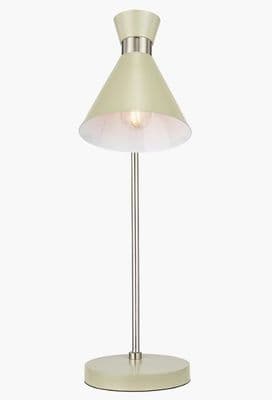 Sage and Brushed Silver Metal Table Lamp