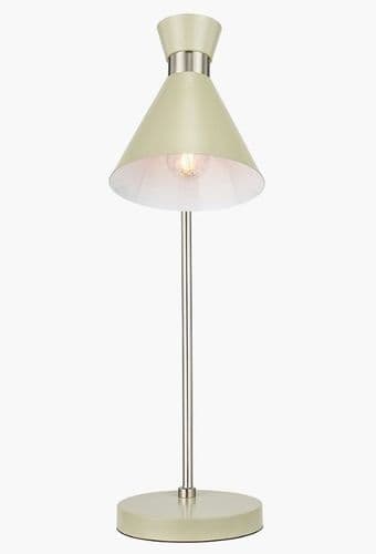 Sage and Brushed Silver Metal Table Lamp