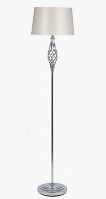 Silver Metal Twist Detail Floor Lamp