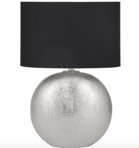 Silver Textured Ceramic Table Lamp