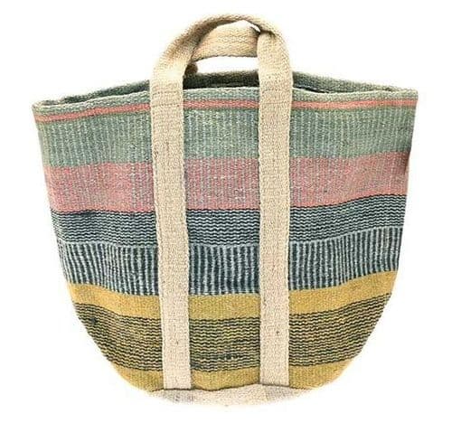 Storage Basket - Jute (Pink/Green)