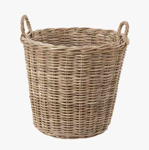 Tall Round Basket -  Tobs Grey Kubu Rattan
