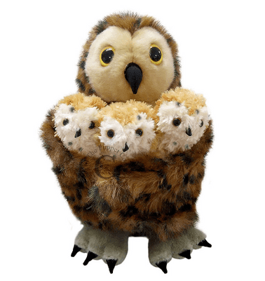Tawny Owl with 3 Babies Puppet