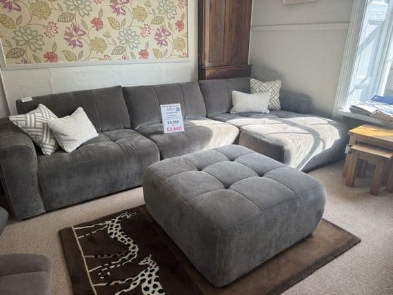 Topsham Chaise Sofa, Swivel Snuggler & Footstool