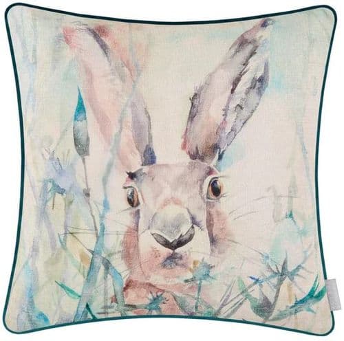 VOYAGE -Jack Rabbit Printed Piped Cushion -  Blue