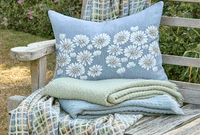 Walton & Co Embroidered Daisy Cushion