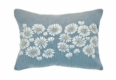 Walton & Co Embroidered daisy cushion