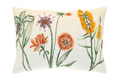 Walton & Co  - Embroidered orchid cushion