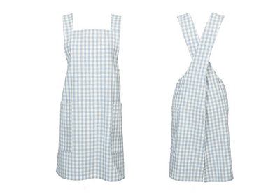 Walton & Co - Gingham  blue crossback apron