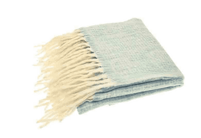 Walton & Co - Lambs tail mini check throw sky