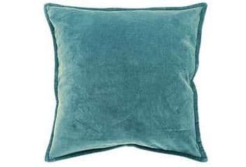 Walton & Co - Washed Velvet Cushion smoke blue