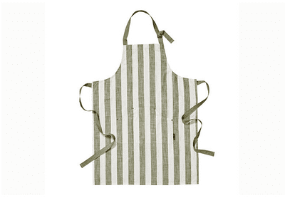 Walton & Co Wide stripe apron olive