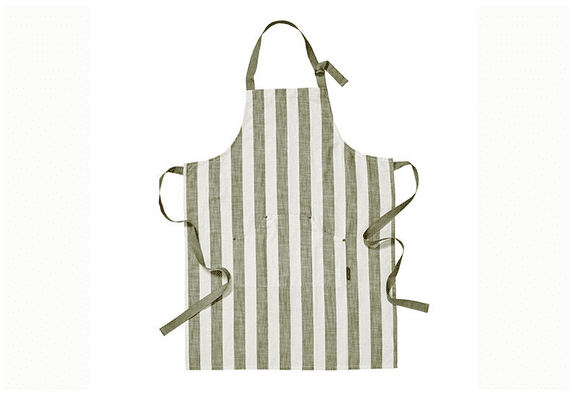 Walton & Co Wide stripe apron olive