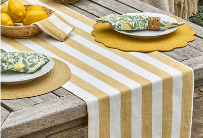 Walton & Co - Wide stripe runner  honeydew