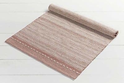 Walton & Co. - Diamond weave Stripe Rug - Blush (large 120 x 180cm)