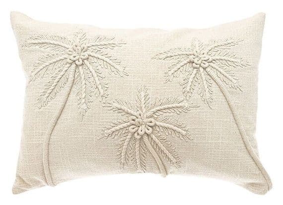 Walton & Co. - Embroidered  Palm Tree  Cushion