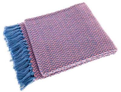 Walton & Co. - Festival Re-cycled Cotton Throw - Blue/Pink