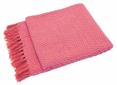 Walton & Co. - Festival Re-cycled Cotton Throw - Pink/Orange