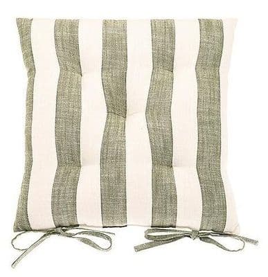 Walton & Co. - Wide Stripe Seat Pad with ties (Olive)