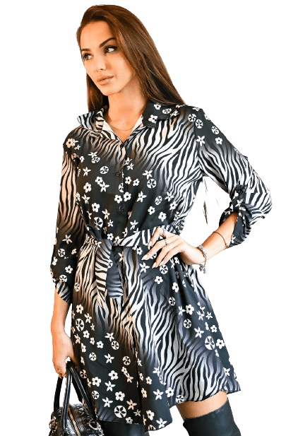 KORA ANIMAL PATTERNED SHIRT DRESS