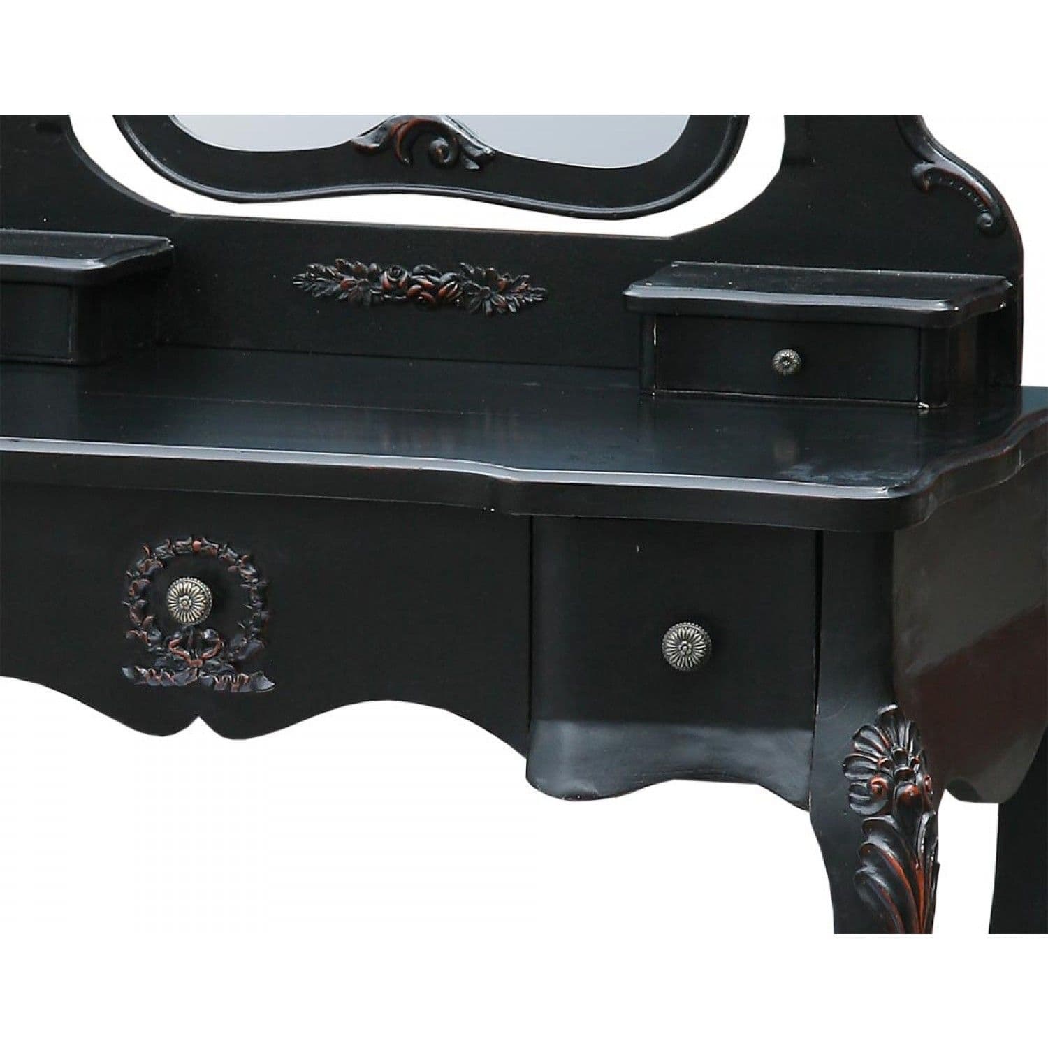 Boudoir Provence Antique Black Dressing Table SET