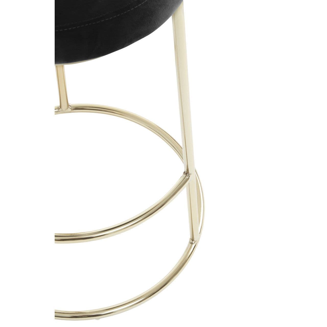 Brighton Beach Black Velvet Gold Bar Stool