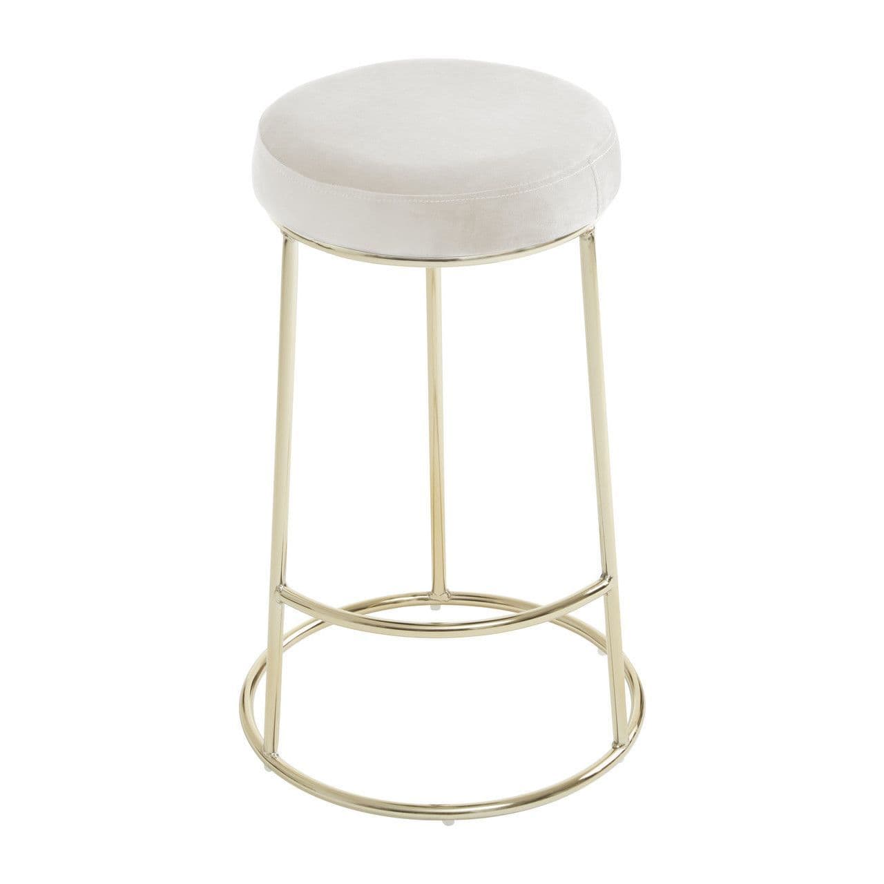 Brighton Beach Cream Velvet Gold Bar Stool