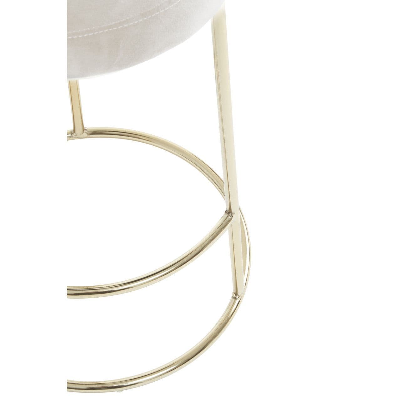 Brighton Beach Cream Velvet Gold Bar Stool