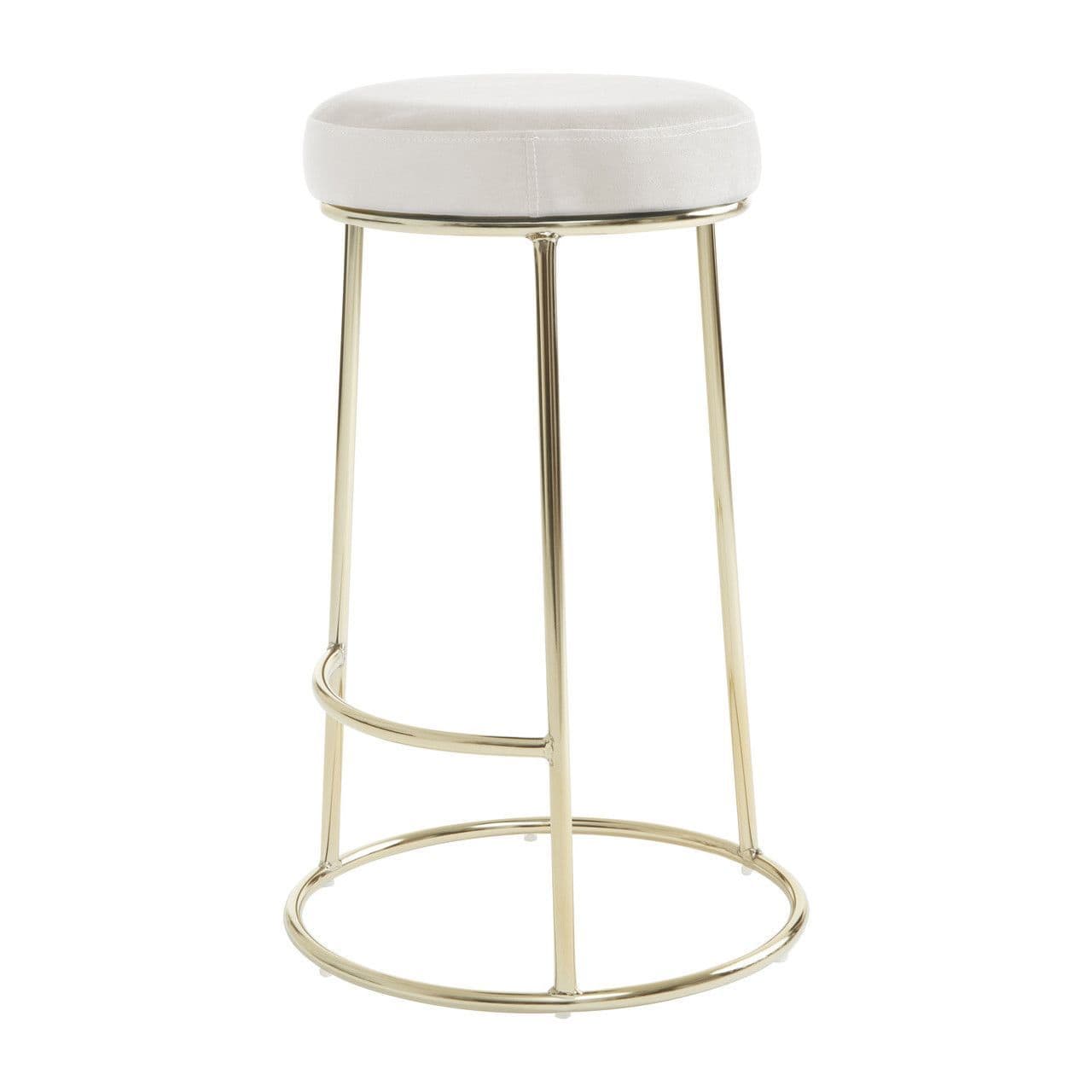 Brighton Beach Cream Velvet Gold Bar Stool