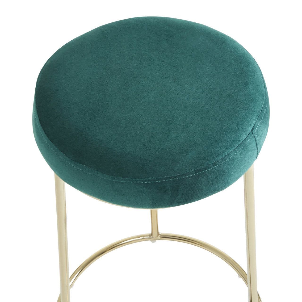 Brighton Beach Green Velvet Gold Bar Stool