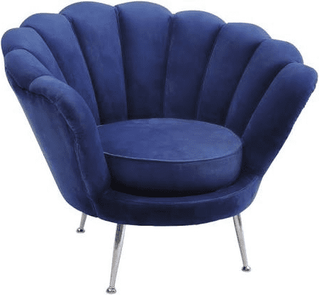 Shell Chair Blue Halcyon Navy Blue Velvet Shell Chair
