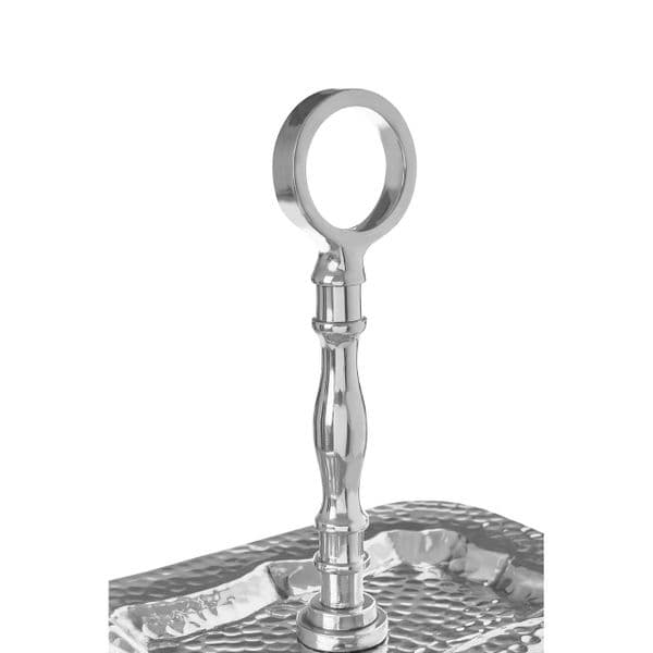 Hammered Nickel 2 Tier Cake Stand