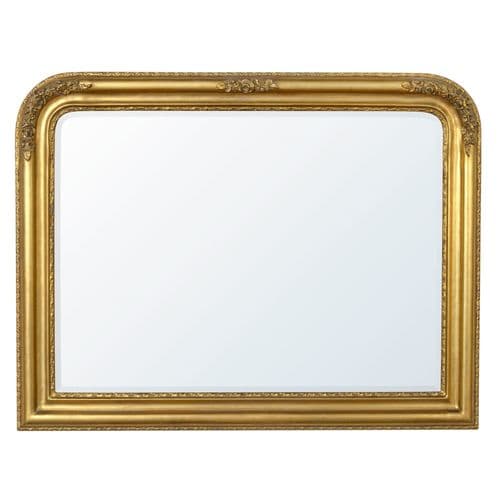 Louis Philippe Gold Gilt Leaf Bevelled Overmantle Mirror