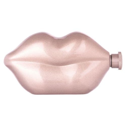 Luscious Brushed Pink Pout Hip Flask