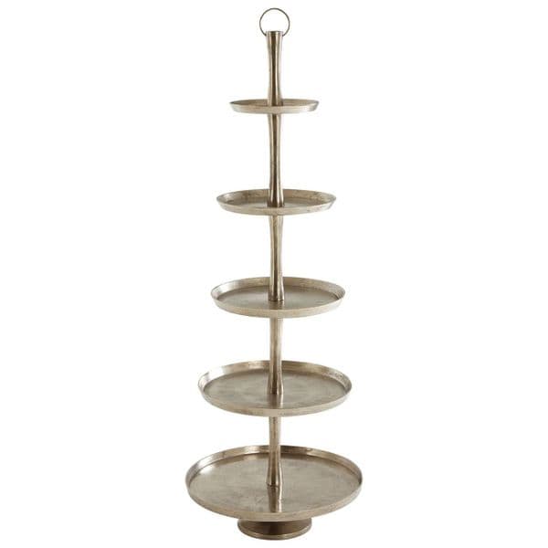 MASSIVE Nickel 5 Tier Cake Stand - H169cm