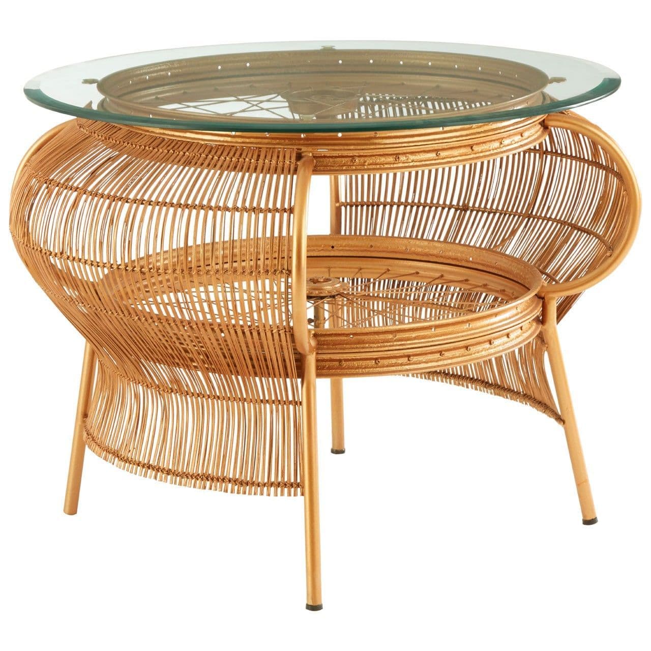 Melrose Baroque Gold Bamboo Table