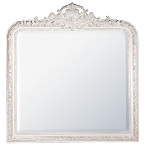 Ned French White Clay Paint Overmantle Mirror