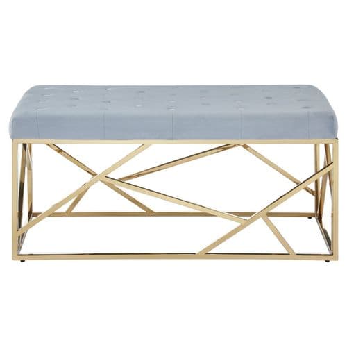 Smithson Geo Gold & Blue Velvet Bench