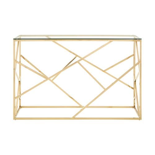 Smithson Geo Gold & Glass Console Table