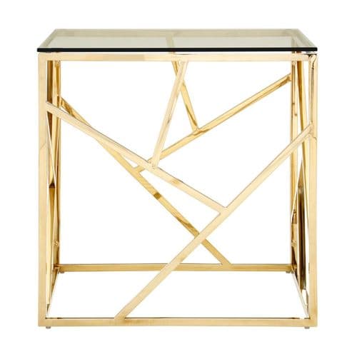 Smithson Geo Gold & Glass Side Table