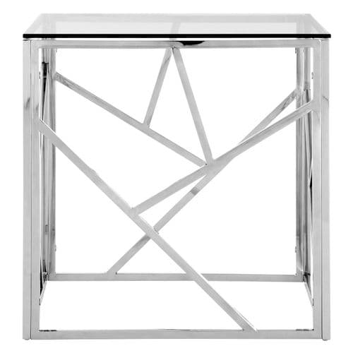 Smithson Geo Silver & Glass Side Table