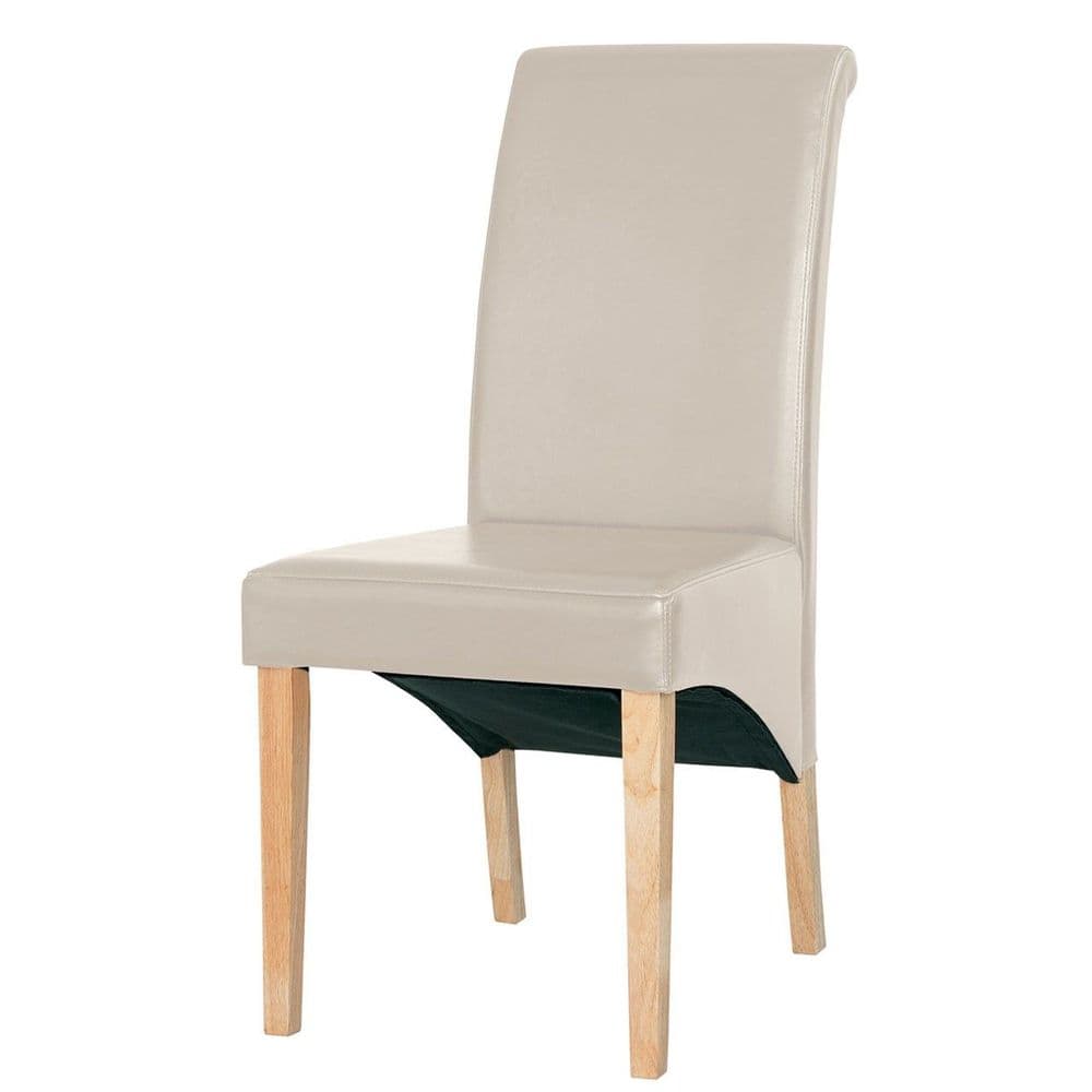 Wilton Genuine Cream Leather Dining Chair