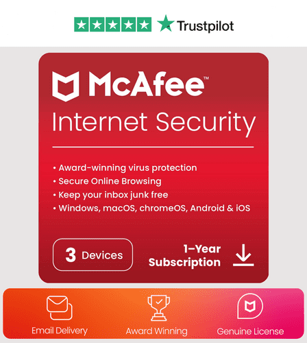 McAfee Internet Security 2026 - 3  Devices 1 year