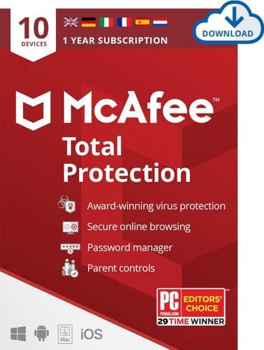 McAfee Total Protection 2025 - 10 Devices 1 year