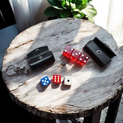 Leather Dice Case for  16mm or 19mm