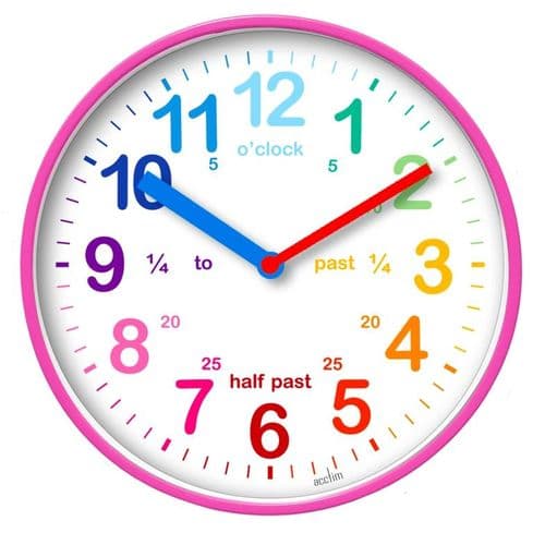 Active Kids Clock - Pink/Blue