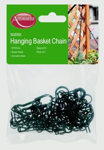 Ambassador Hanging Basket Chain - 14" Green 3 Strand
