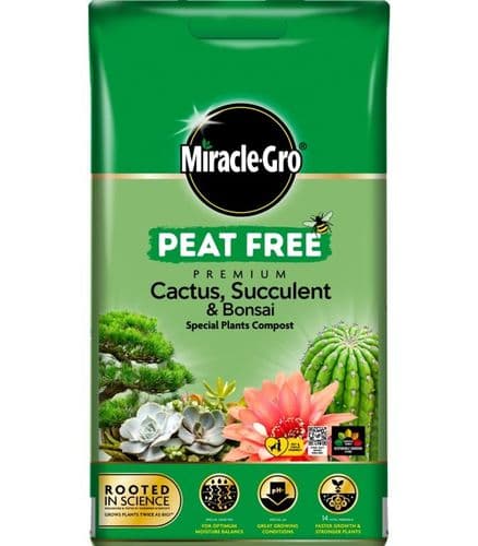 Miracle-Gro® Peat Free Cactus, Succulent & Bonsai Compost 10ltr