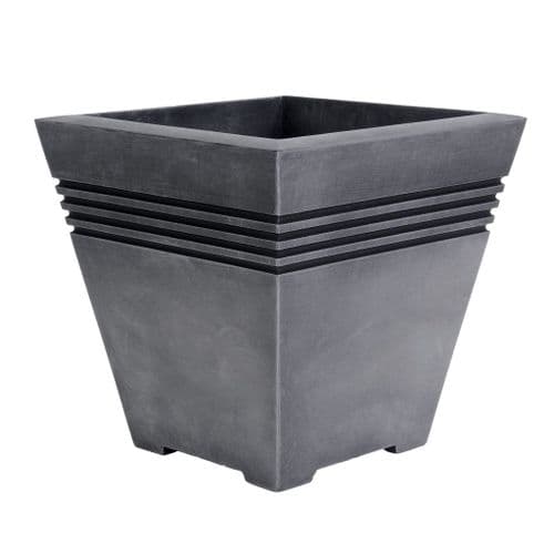 Strata Milano Tall Square Planter - 32cm Pewter
