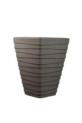 Strata Tall Square Trojan Planter 40cm Granite